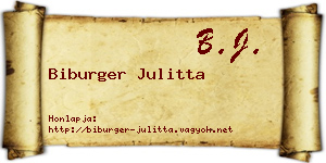 Biburger Julitta névjegykártya